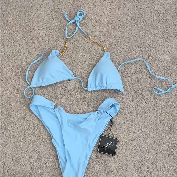 Zaful Other - Zaful blue gold bikini